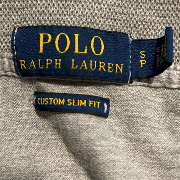 Polo Ralph Lauren | Custom Slim Fit‎ Gray Navy/White Trim Sz S - Picture 7 of 7